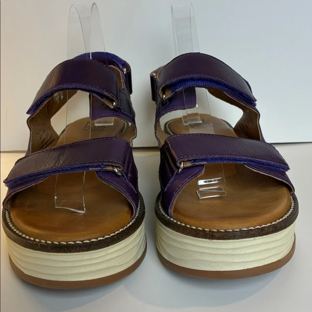 Miz Mooz Violetta Sandal Eggplant Purple Sz 40 US 9-9.5 Comfort Lug Sole Sport